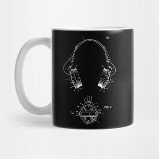 Headphone Vintage Patent Drawing Mug